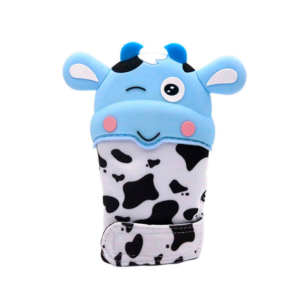 GENERICO - Guante mordedor vaquita celeste para bebe