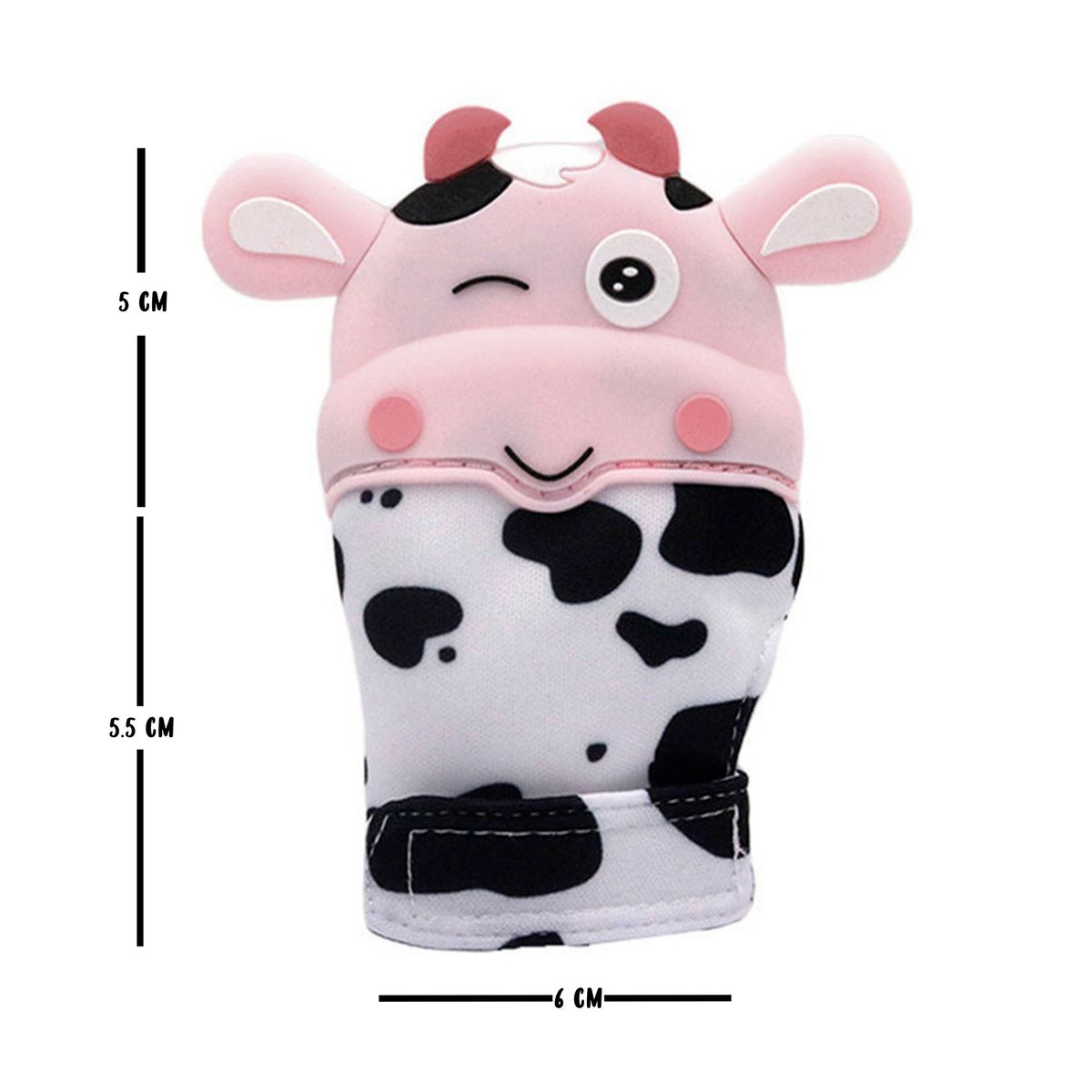 GENERICO - Guante mordedor vaquita rosado para bebe