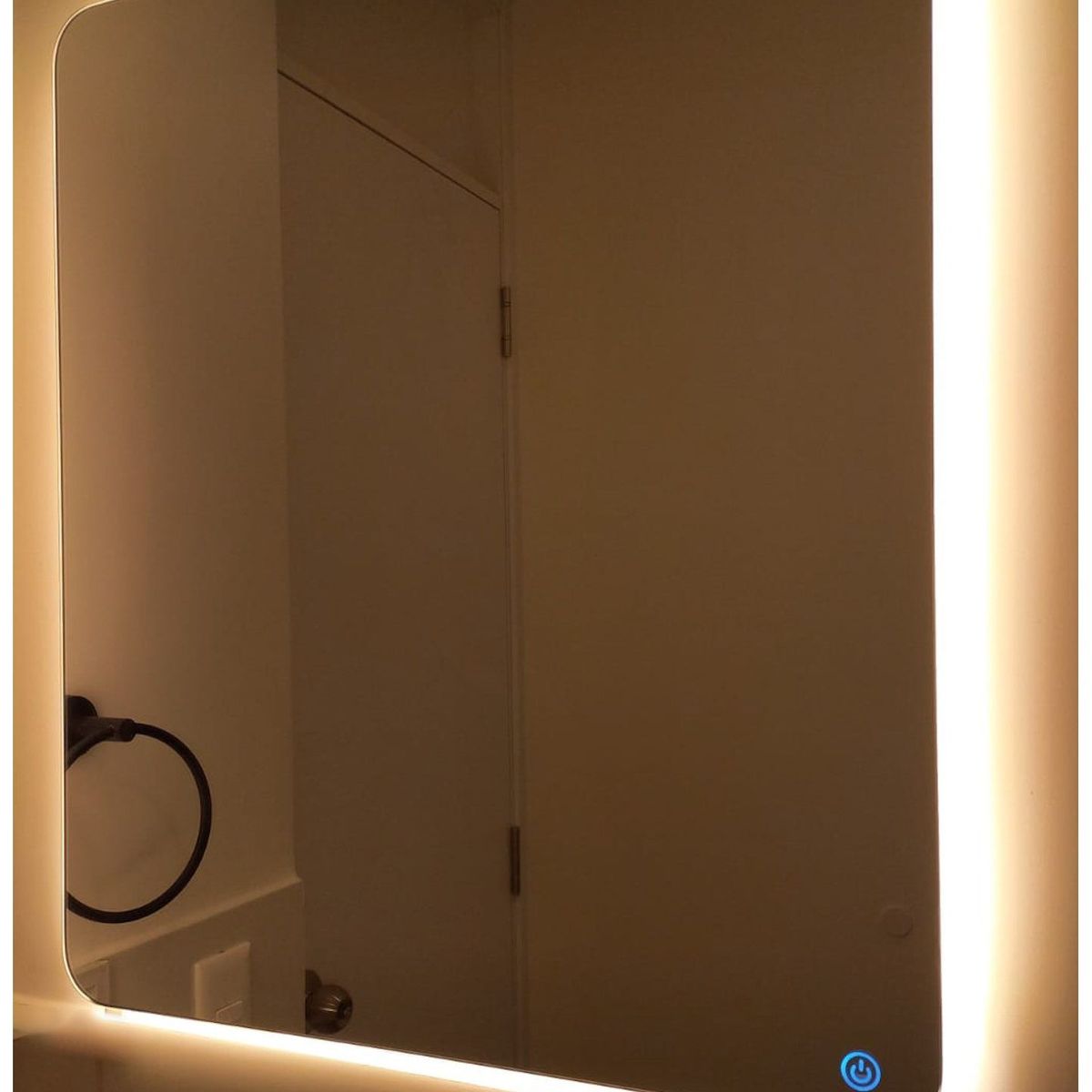 GENERICO - Espejo rectangular pulido luz led y sistema touch Vidrio Belga - 4mm