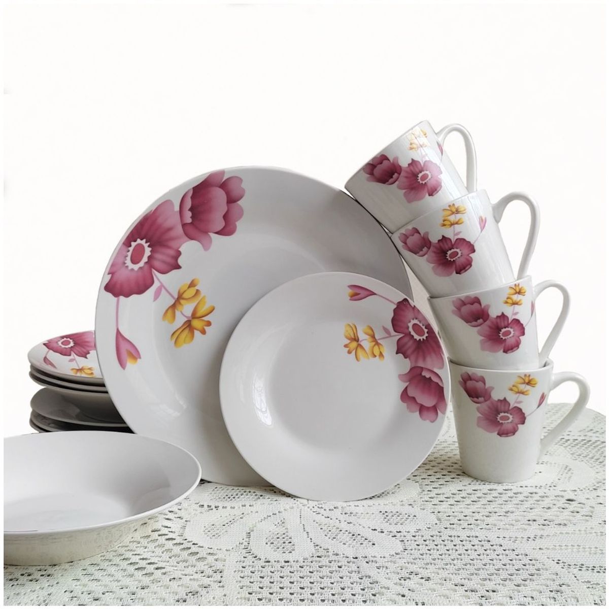 INSPIRA MARKET - Juego de platos vajillas 16 piezas