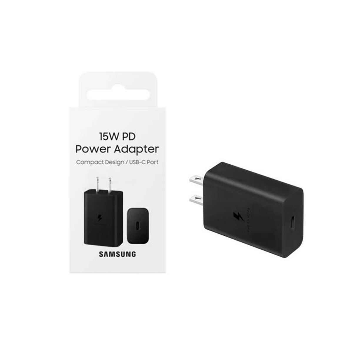 SAMSUNG - Cargador De Pared Samsung 15W Puerto Tipo-C Negro