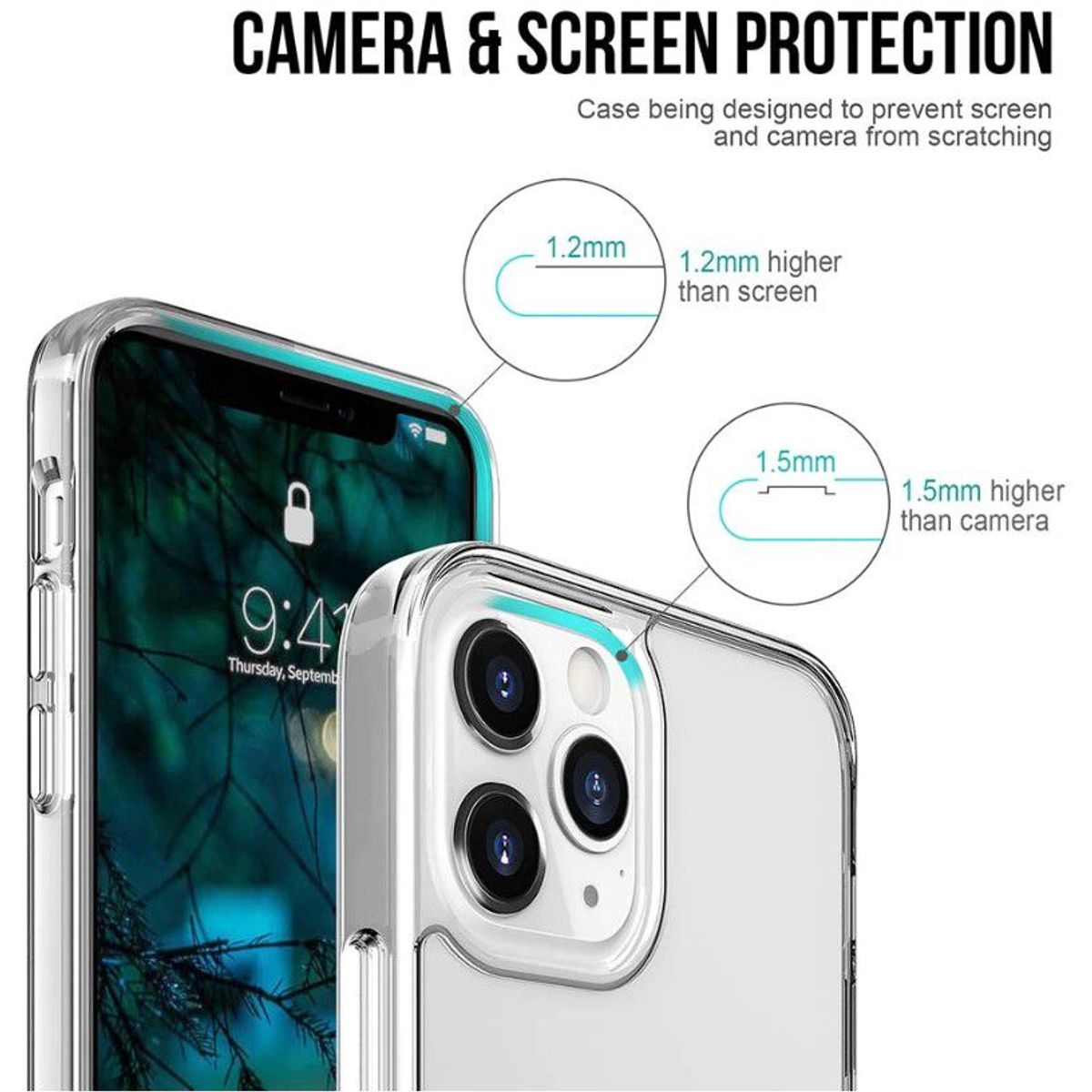 SPACE - Protector Case iPhone 14 PLUS + Vidrio Templado Pantalla y Camara