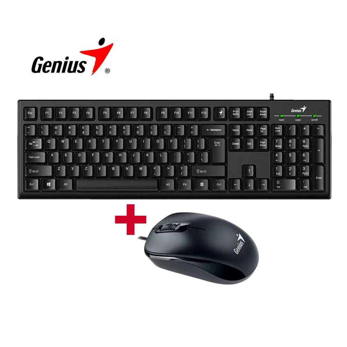 GENIUS - Kit Teclado Y Mouse Genius  KB-100 + DX-110 Cableado USB Español