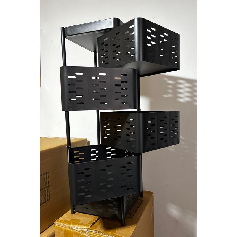 GENERICO - Organizador frutero verdulero para cocina de 5 niveles Negro Krearack