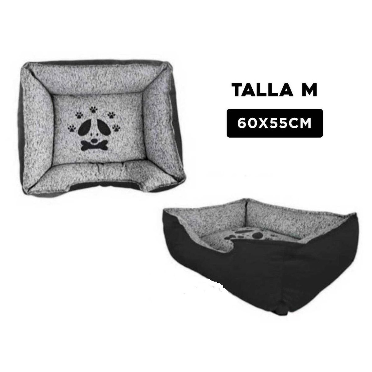 GENERICO - Cama para Gato Rectangular Negro Talla M