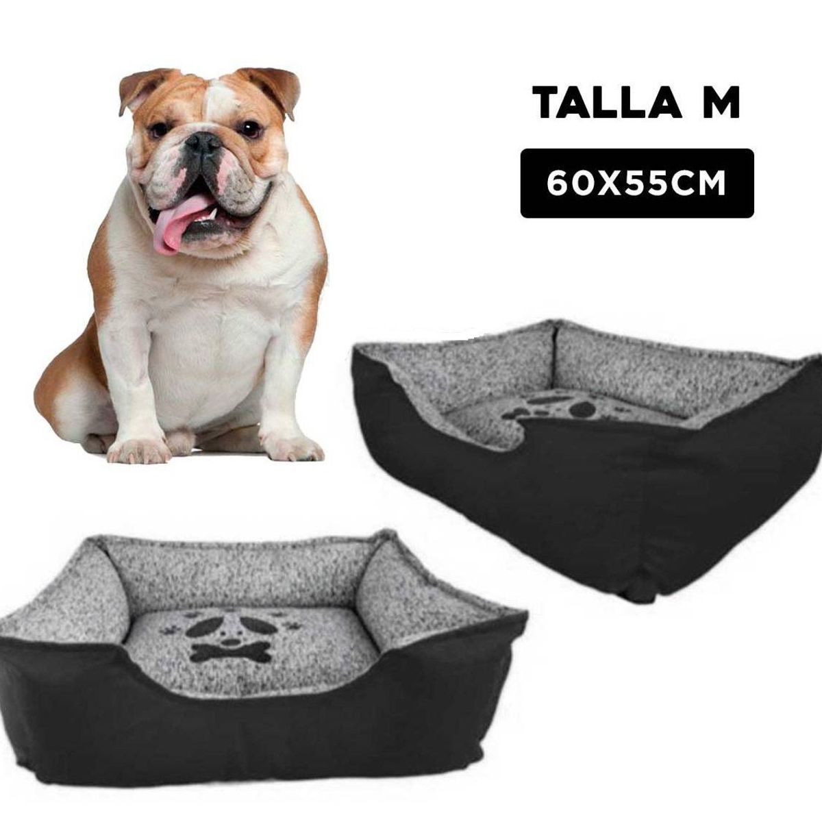 GENERICO - Cama para Gato Rectangular Negro Talla M