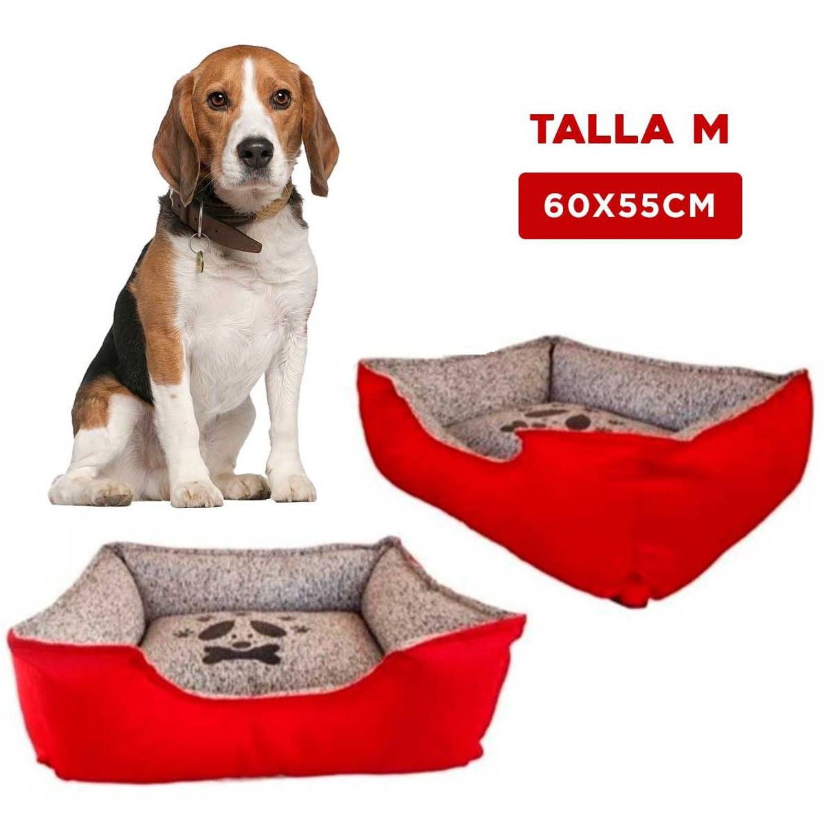 GENERICO - Colchoneta Premium Pet Rojo Talla M