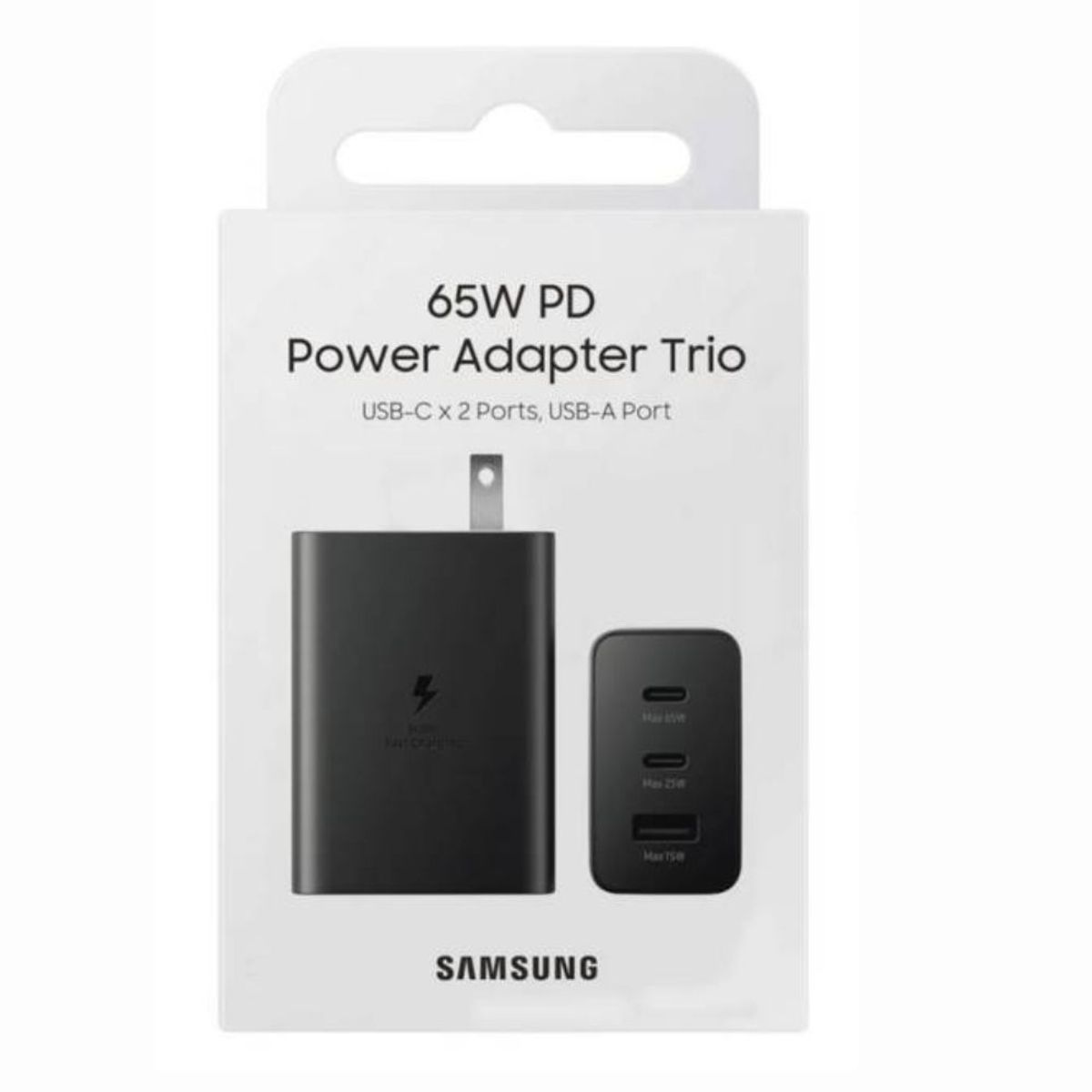 SAMSUNG - Cargador Samsung Power Adapter Trio 65W USB-C - Negro