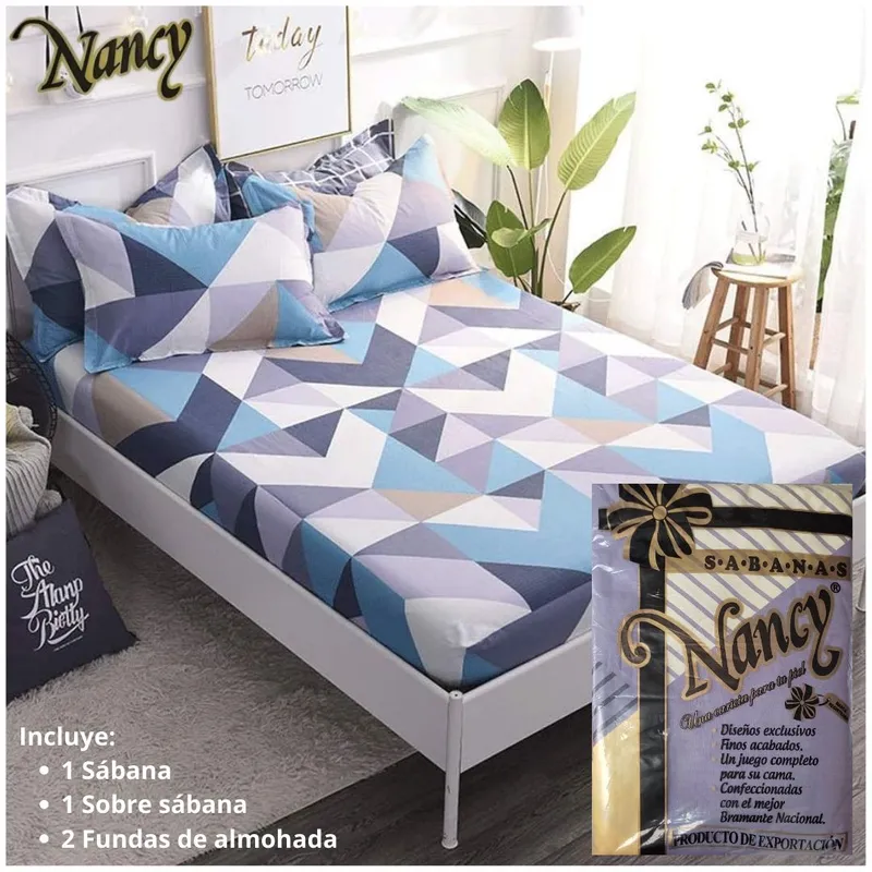 INSPIRA MARKET - Juego de sábanas ecuatorianas Sábanas Nancy 2 plazas
