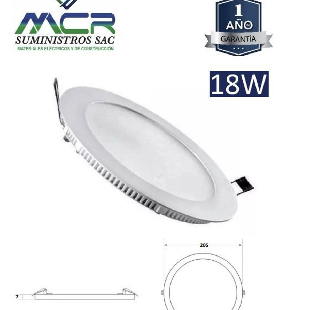 GENERICO - Downlight para empotrar 18W luminaria Luz calida 3000K IP20 LED