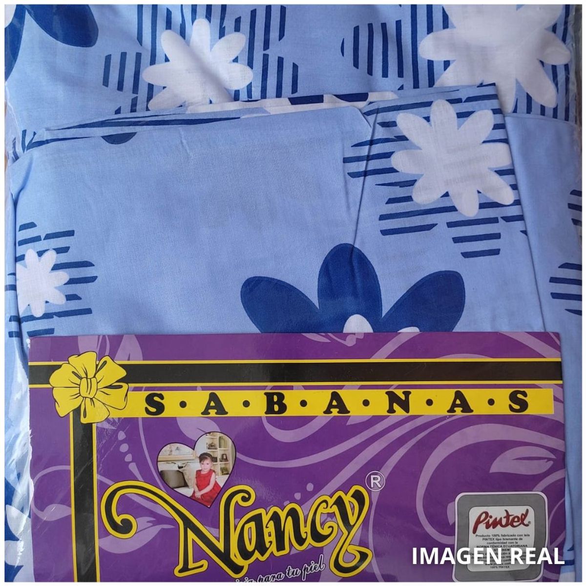 INSPIRA MARKET - Juego de sábanas ecuatorianas Sábanas Nancy 2 1/2 plazas Queen