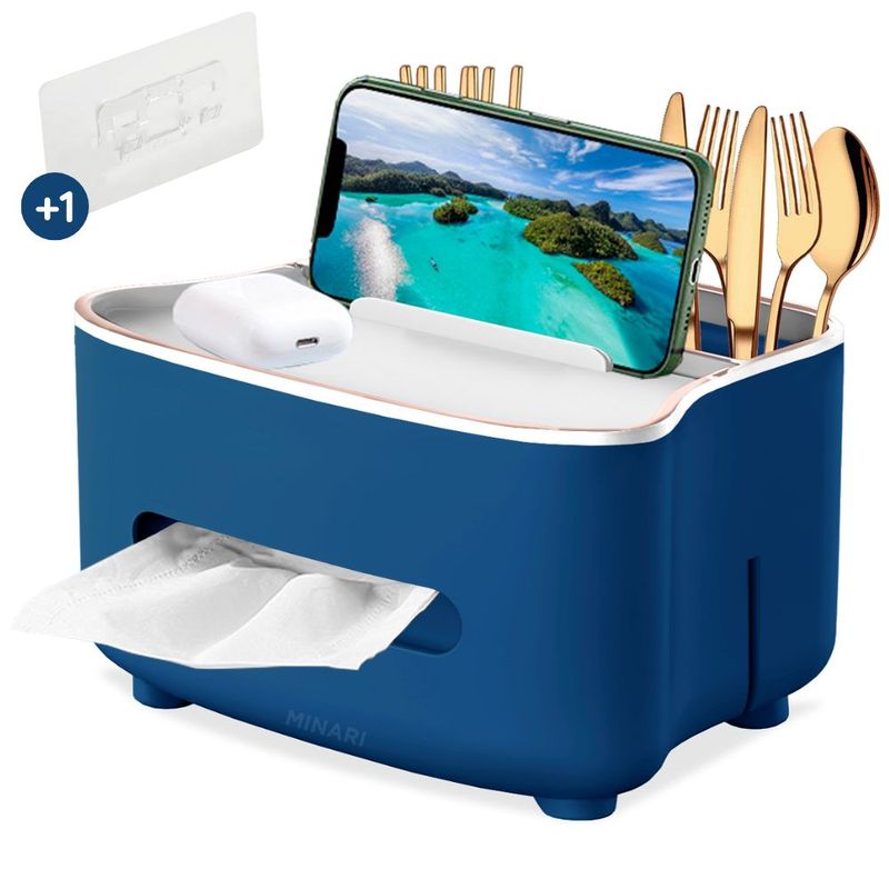 MINARI - Organizador de Cubiertos Cocina Soporte Celular Dispensador de Toallitas AZ H89