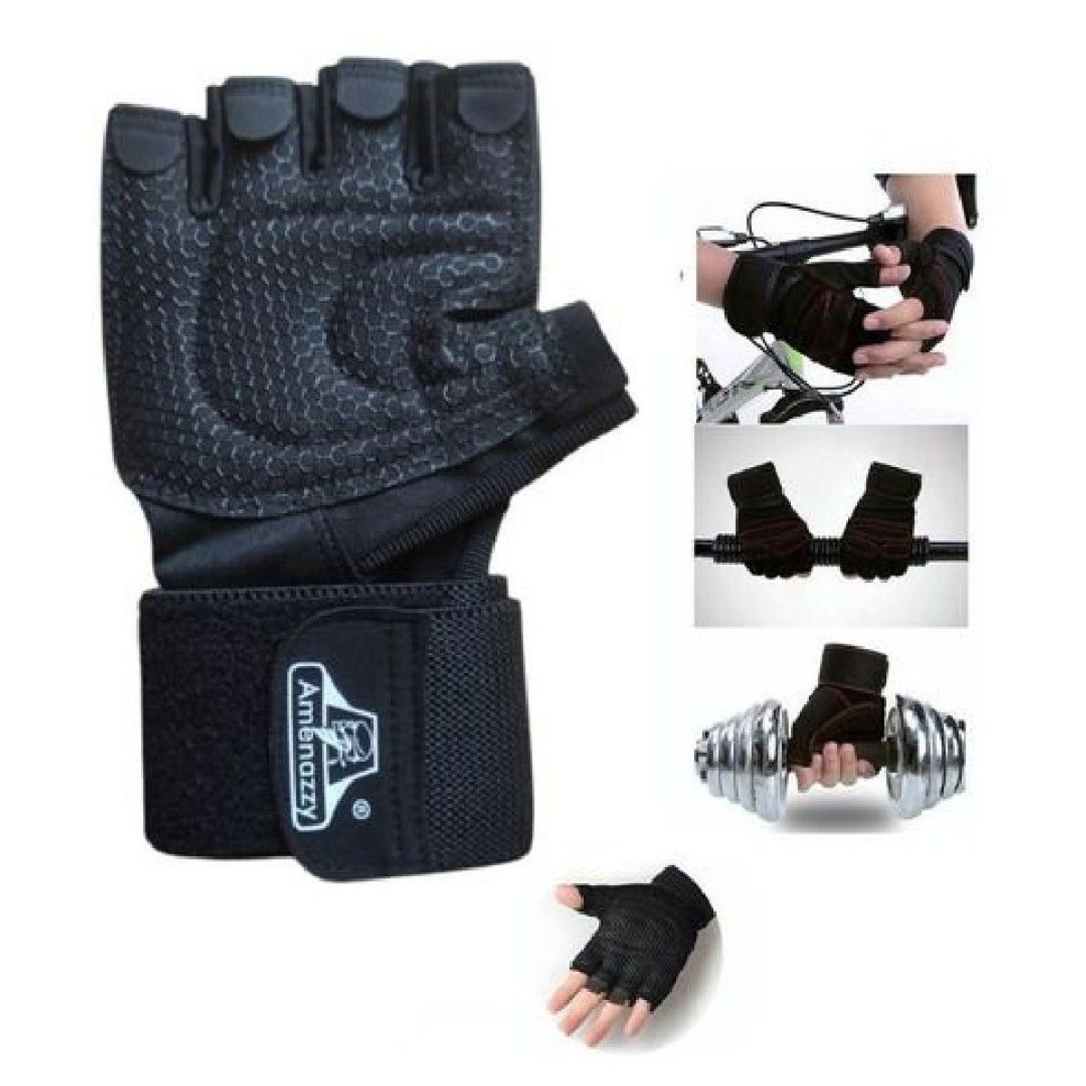 GENERICO - Guantes Fitness con Soporte de Muñeca y Agarre Reforzado en Palma