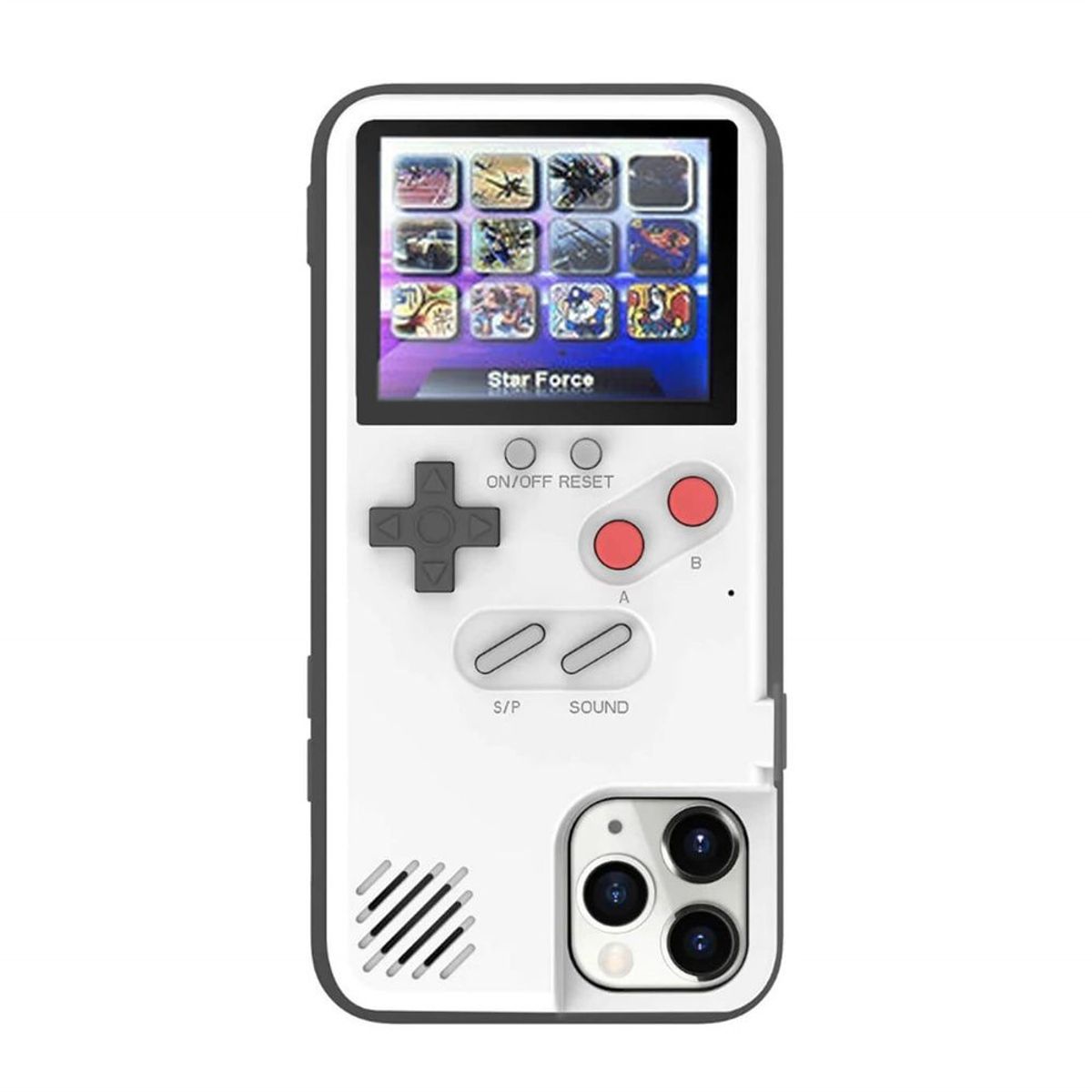 GENERICO - Carcasa Case iPhone 14 Pro Retro Gamer 36 Juegos Blanco