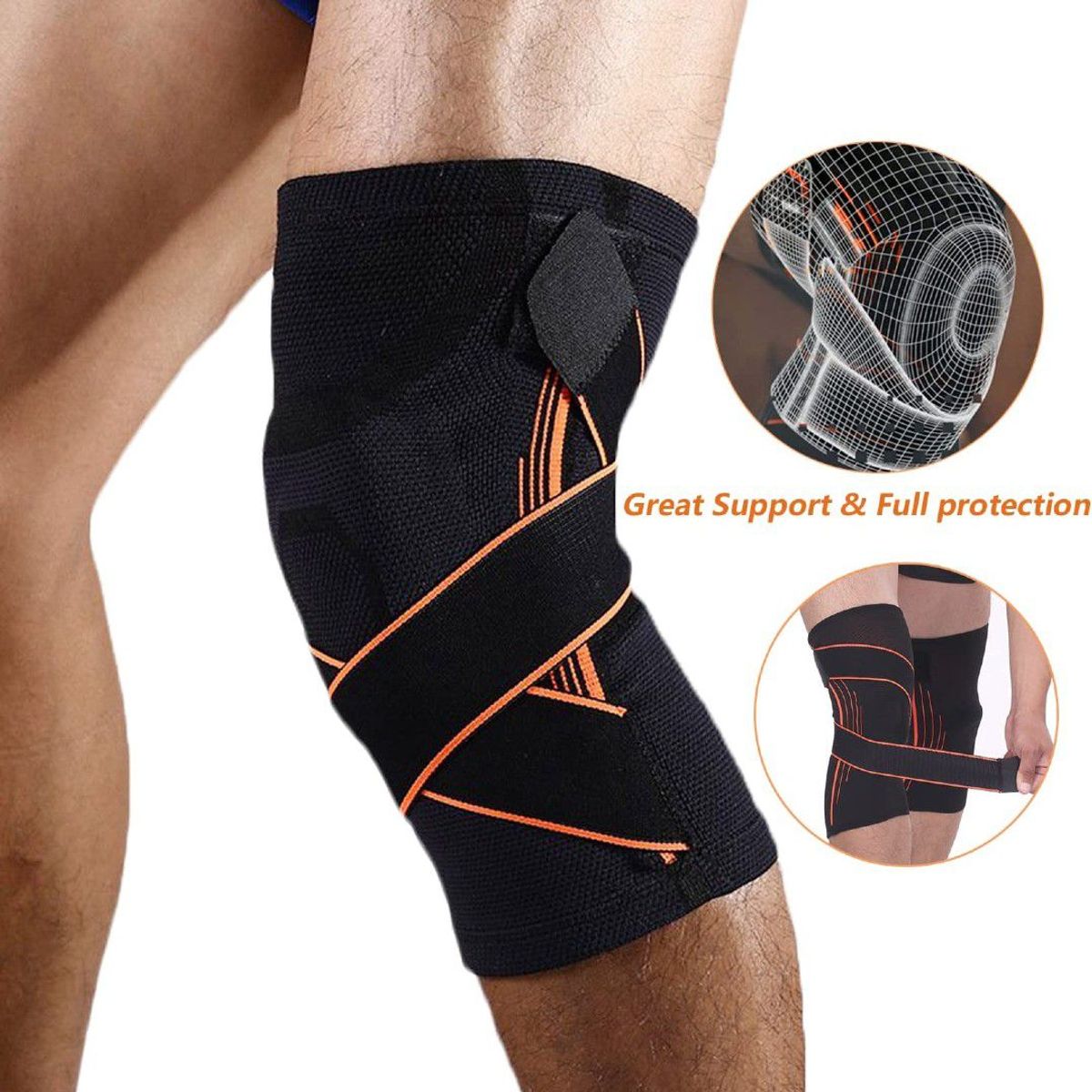 GENERICO - Rodillera Elástica Soporte Ajustable 7203 Compresión