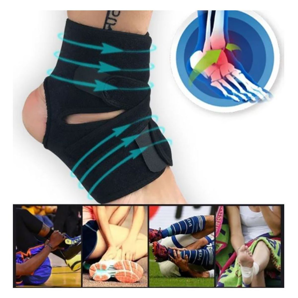 GENERICO - Tobillera Deportiva Ajustable Compresora de Neopreno 8212 Entrenamiento y Recuperación de Tobillo