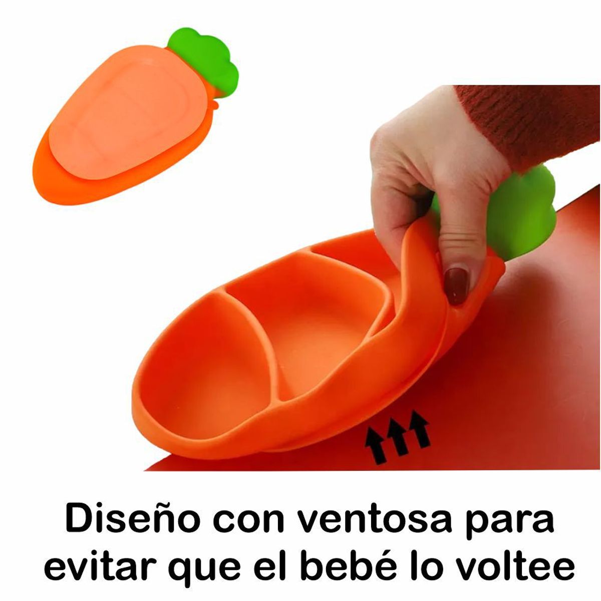 BABY - Vajilla de Alimentación para Bebés en Forma de Zanahoria 5Pz