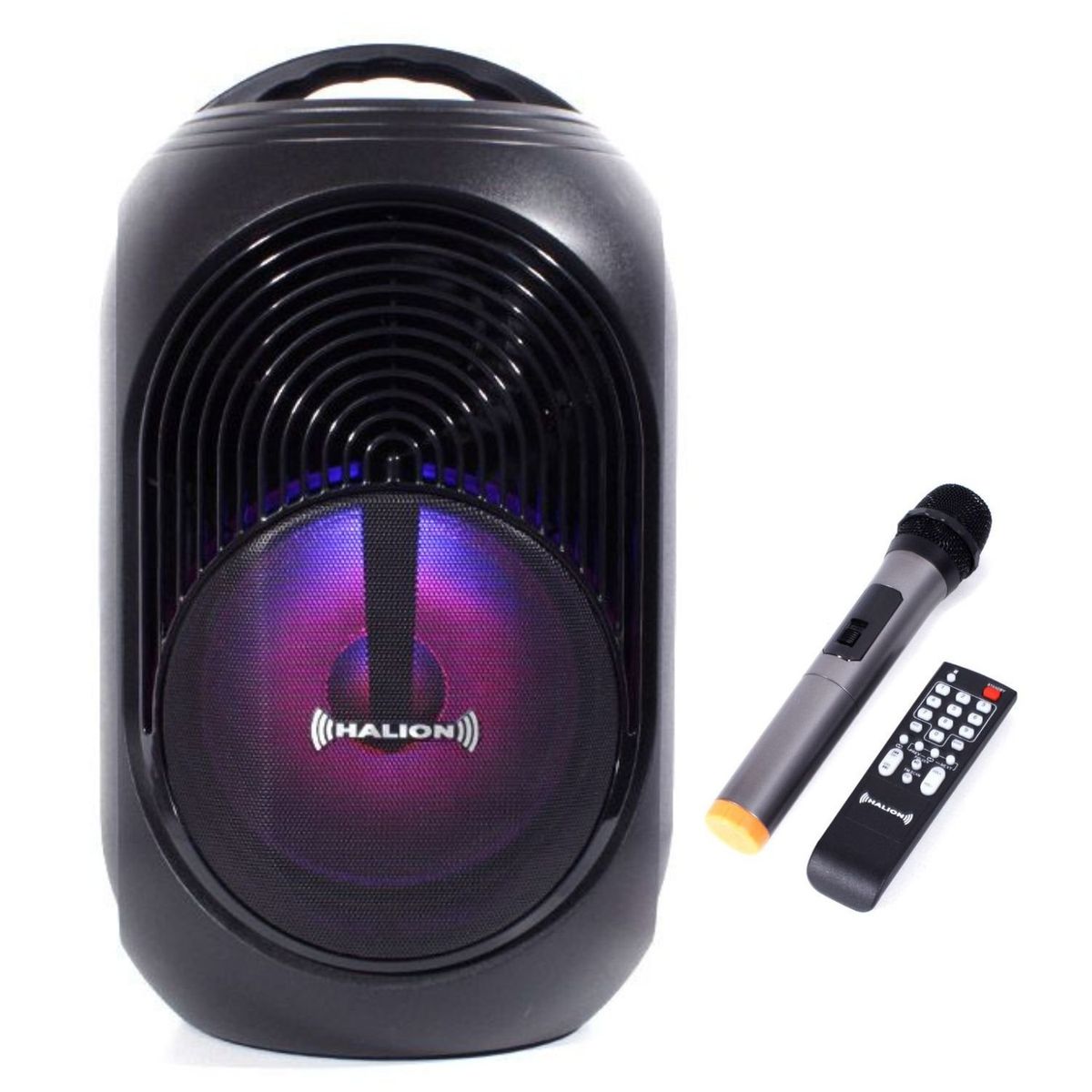 HALION - Parlante portátil Halion HA-2021LOTUS 600W  Luces RGB con micrófono