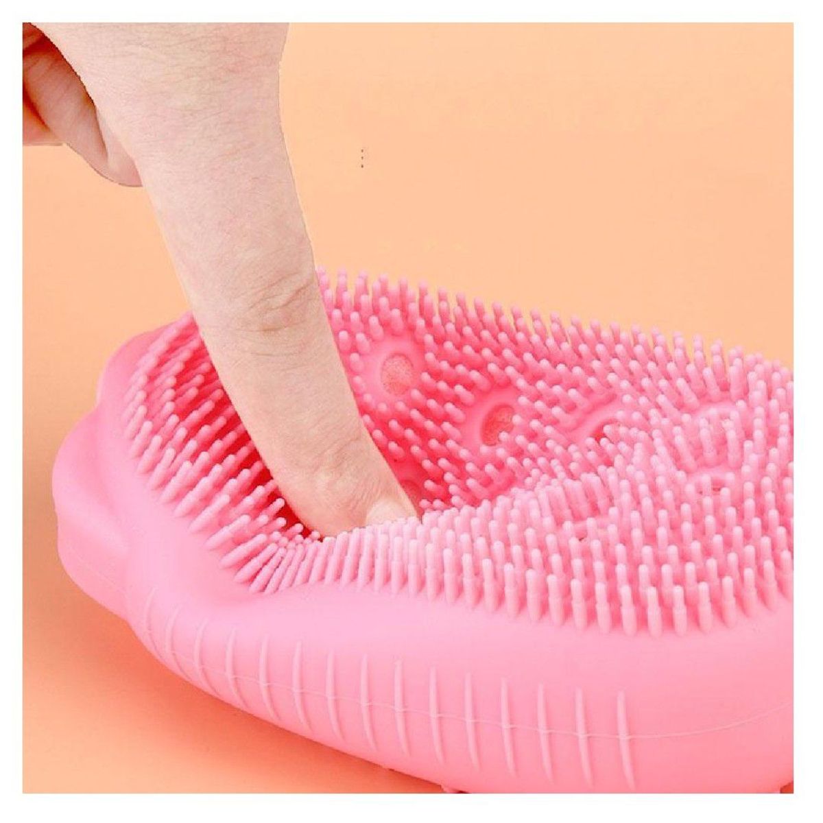 GENERICO - Esponja Cepillo Relajante para Ducha Baño de Silicona Rosado