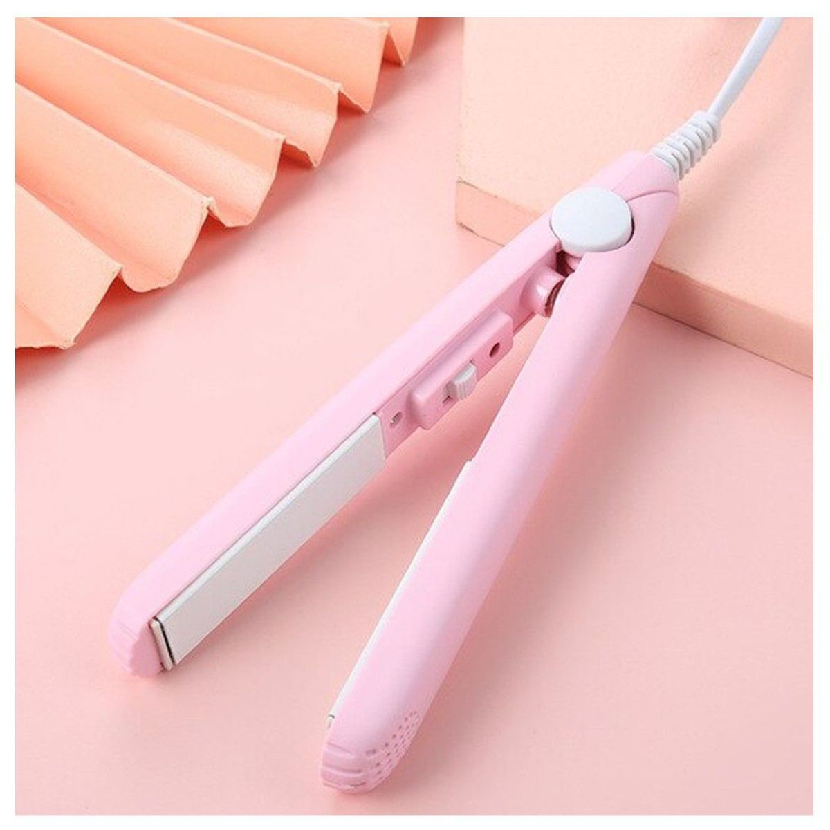 GENERICO - Mini Alisador Plancha para Cabello Viaje Cartera Rosado