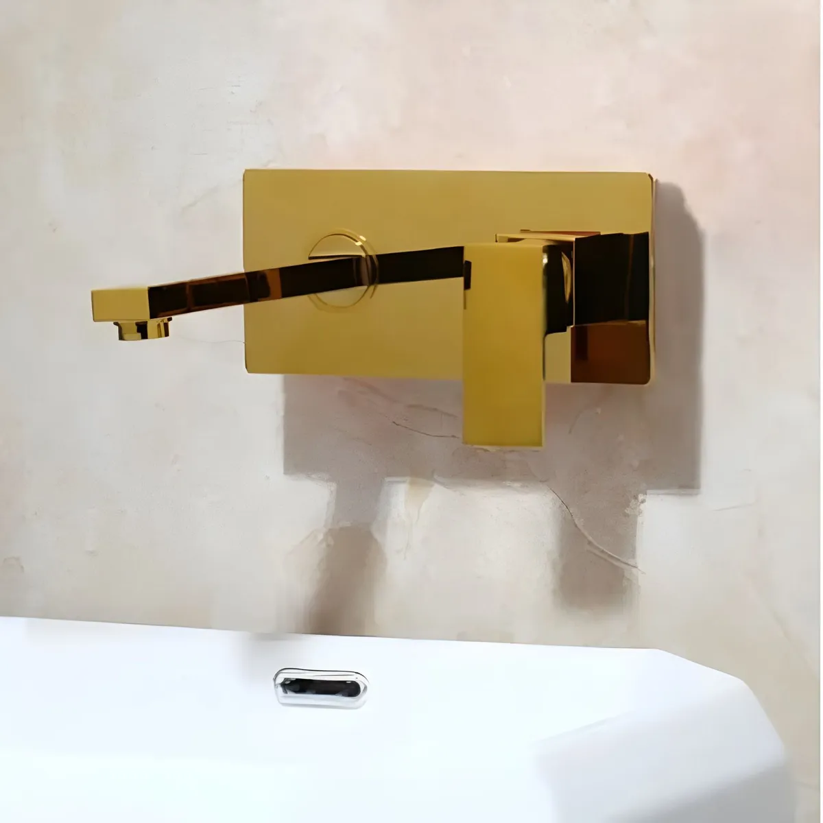 GENERICO - MEZCLADORA DE LAVATORIO DORADO ELEGANTE A LA PARED