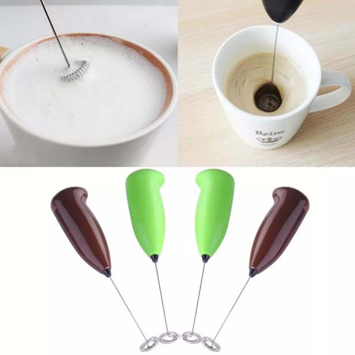 GENERICO - Mini Batidora Espumadora Manual Pilas 2Aa