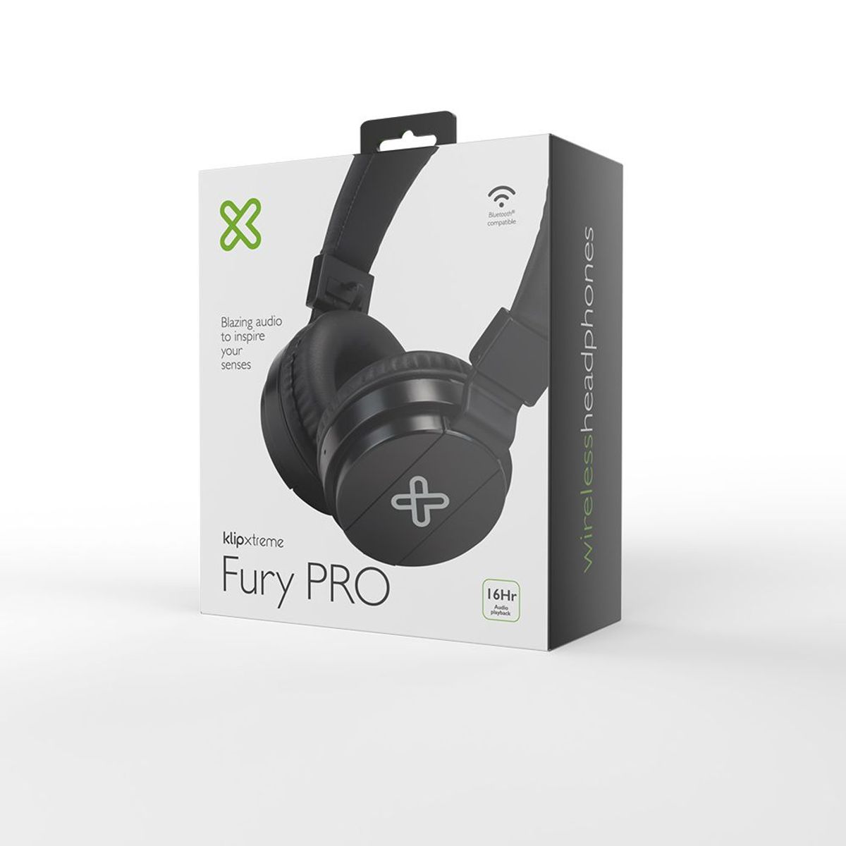 KLIP XTREME - AUDIFONOS KX Fury PRO HEADPHONES - ON-EAR BLUETOOTH - NEGRO - 16HRS