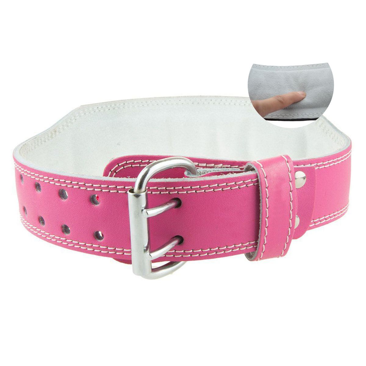 GENERICO - Correa De Cuero Rosado Para Levantamiento De Pesas Talla M