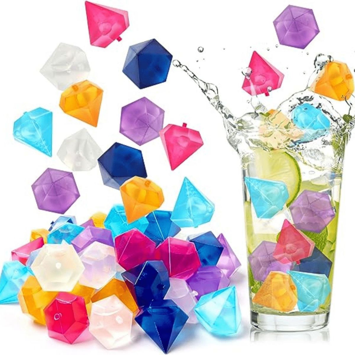 GENERICO - Cubos de Hielo de Colores Reutilizable Diamante10Unid