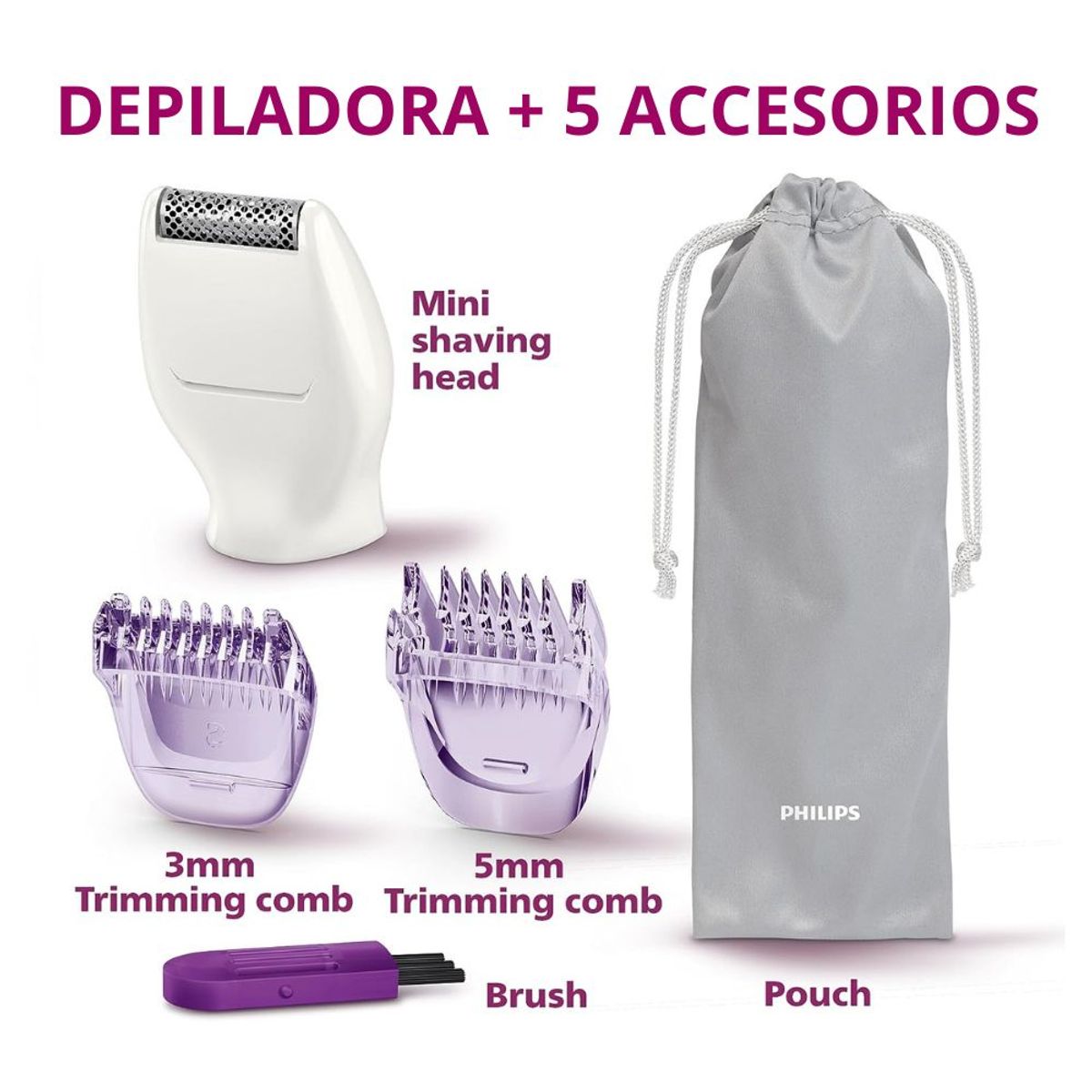 PHILIPS - Depiladora Intima Philips Bikini Genie Brt383 Inalámbrica Portatil