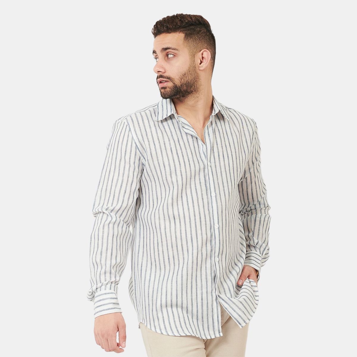 SAN COSME - Camisa Manga Larga Hombre Rayas