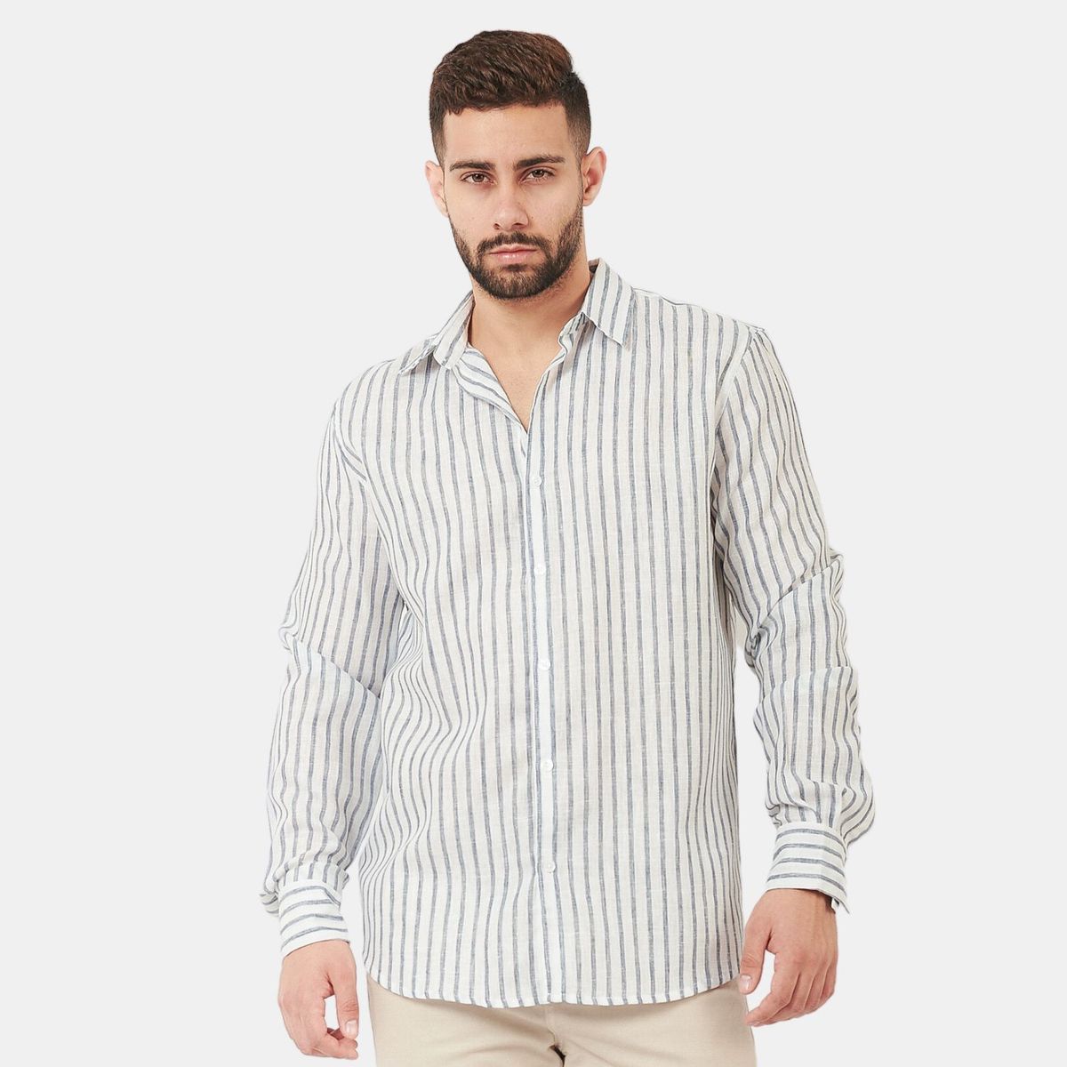 SAN COSME - Camisa Manga Larga Hombre Rayas