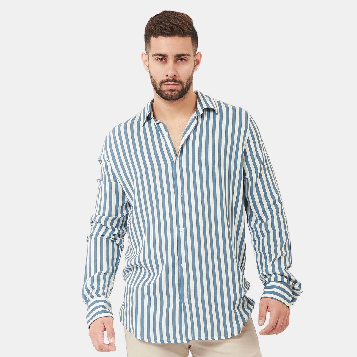 SAN COSME - Camisa Manga Larga Hombre Rayas