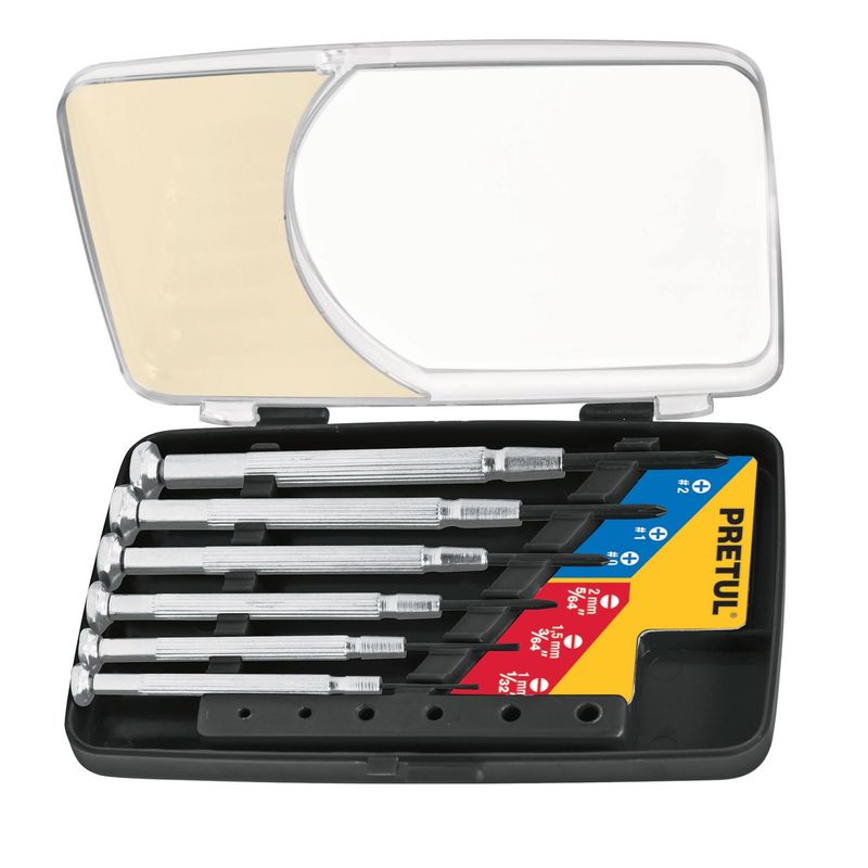 PRETUL - Juego desarmadores de precisión joyero 6 piezas, Pretul