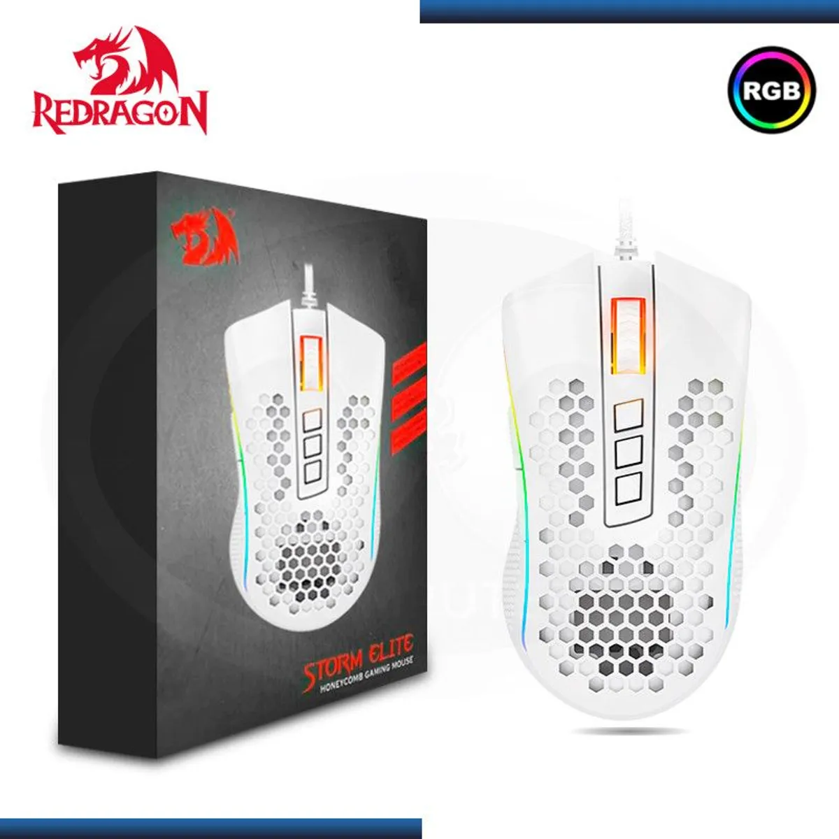 REDRAGON - Mouse Redragon STORM ELITE M988W-RGB WHITE