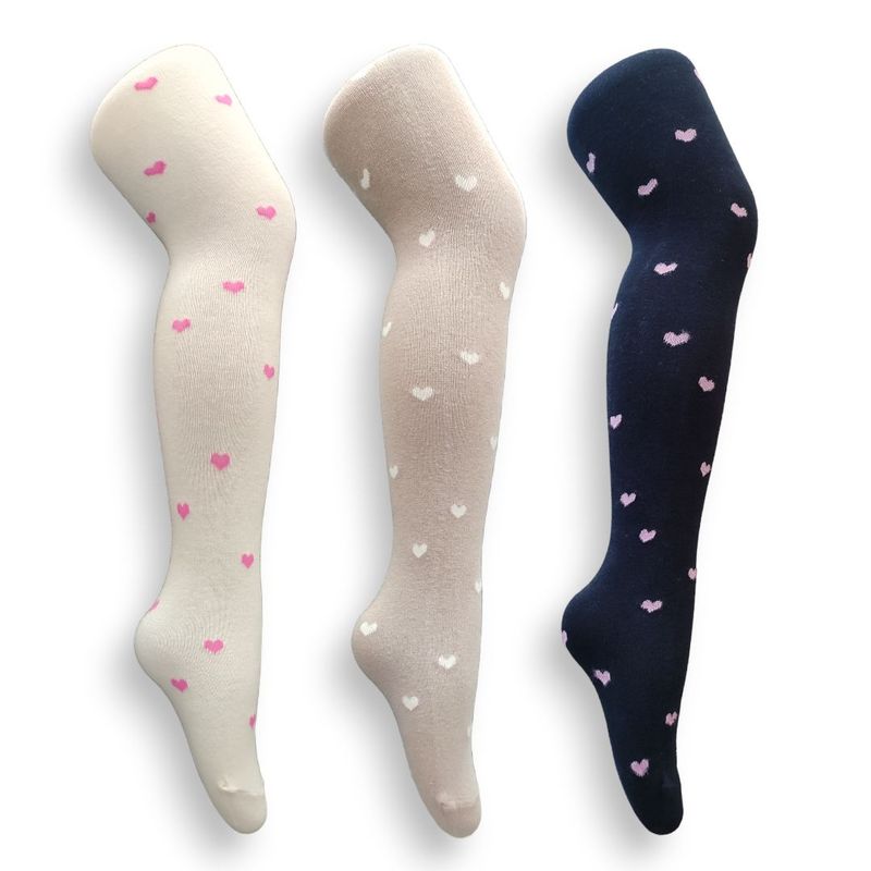 LITTLE CHICKS - PACK X3 PANTY CORAZONES NIÑA ALGODÓN GRUESA DE INVIERNO