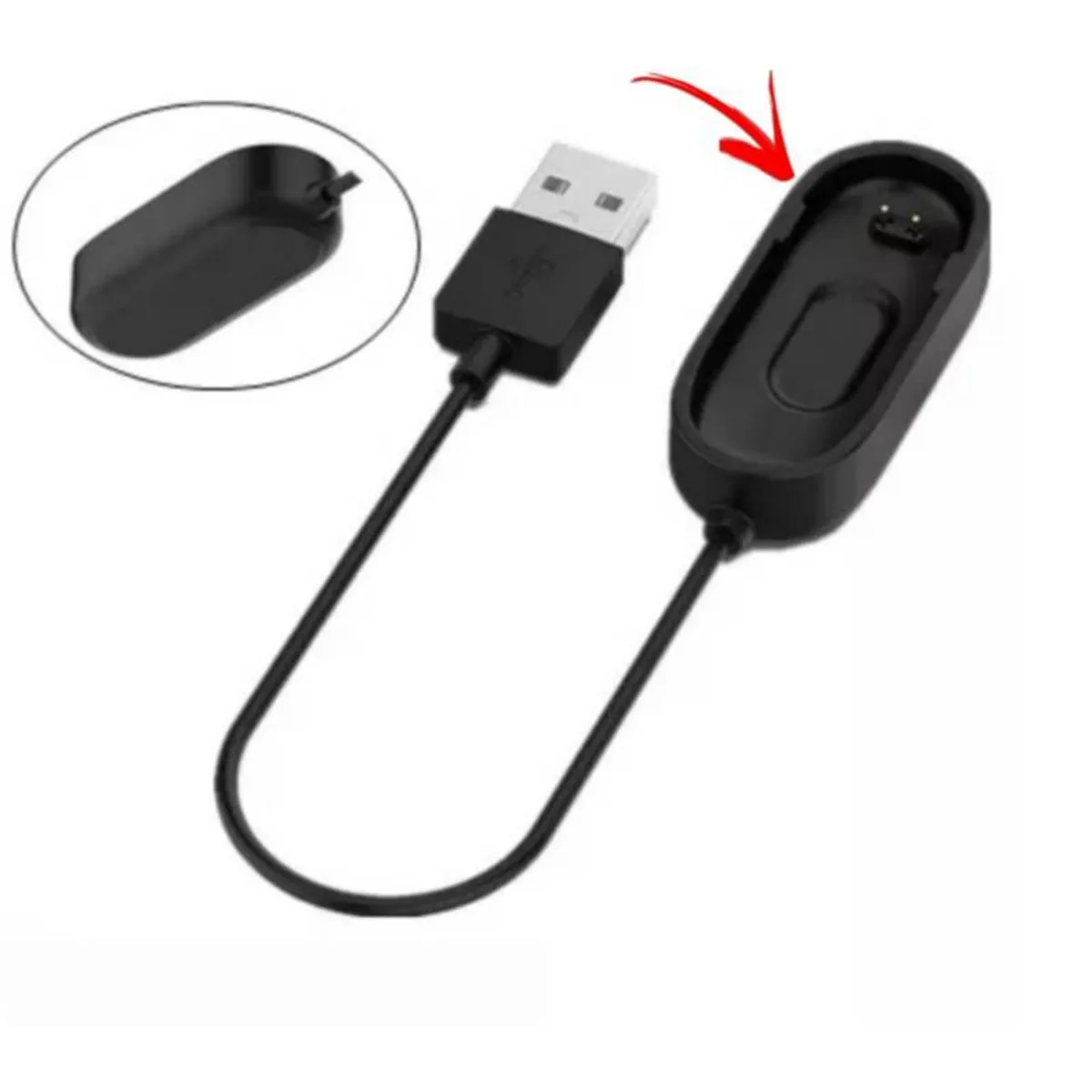 GENERICO - Cargador para Xiaomi Mi Band 3 o 4 Magnético Negro