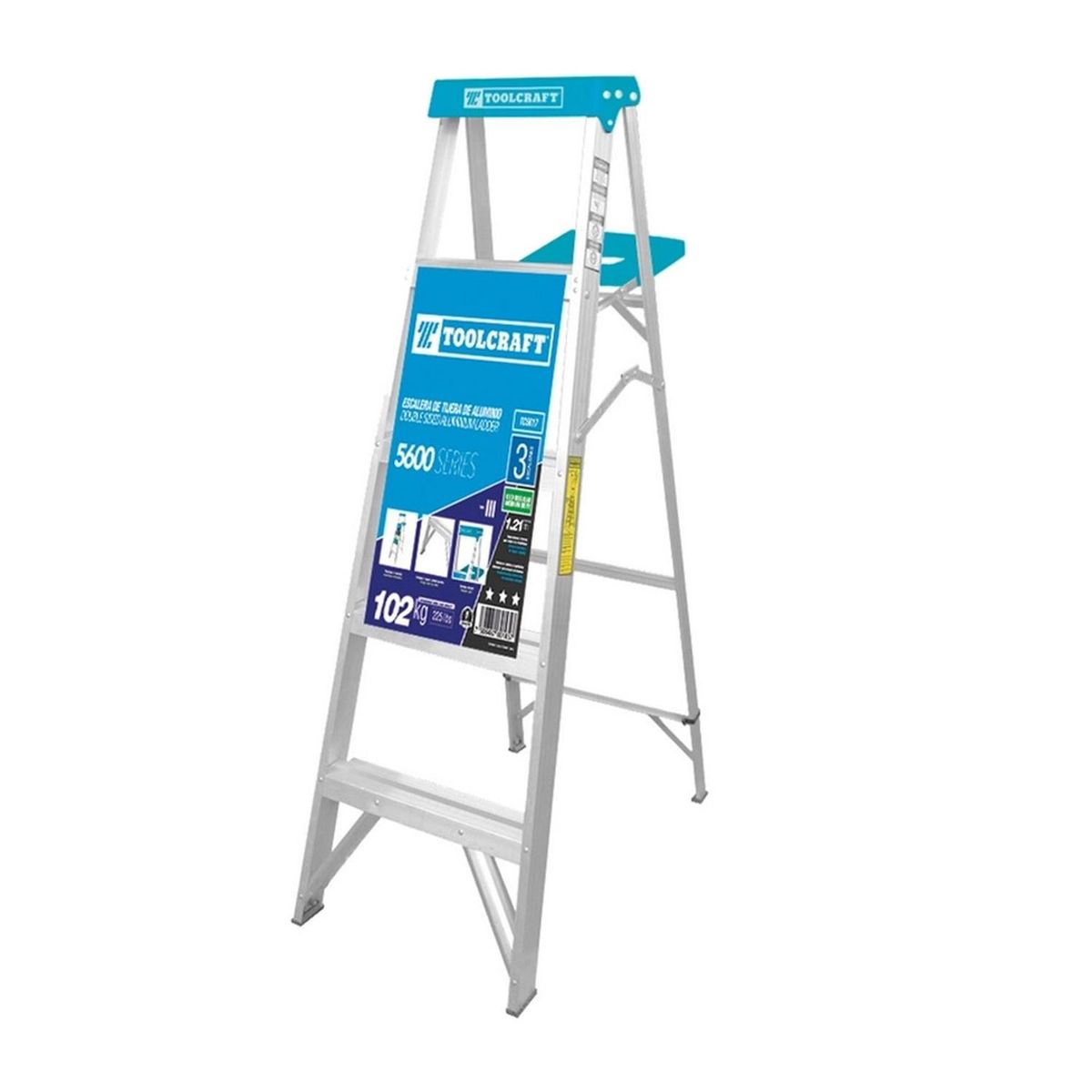 TOOLCRAFT - Escalera Tijera de Aluminio Tipo III 4 Escalones Toolcraft TC5616