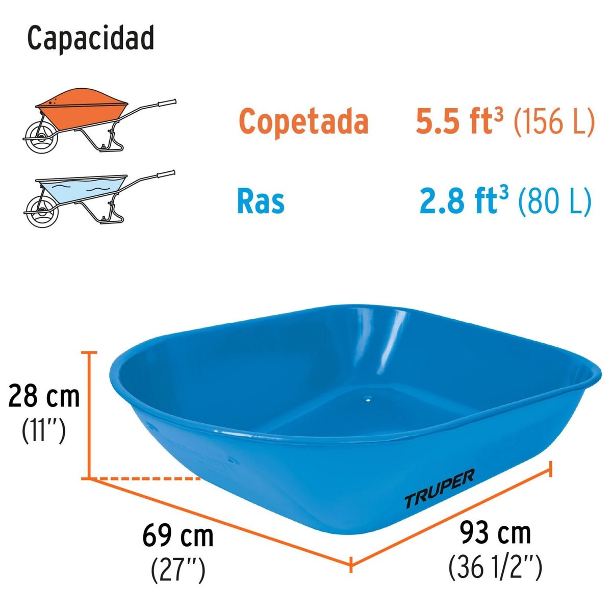 TRUPER - Carretilla Buggy 580 Kg uso pesado rudo, truper