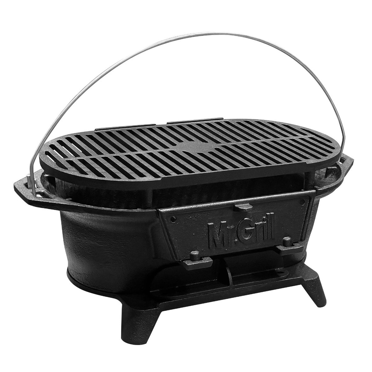 MR GRILL - Parrilla de Hierro Fundido Iron Grill + Eco carbón Ecológico 2 kg