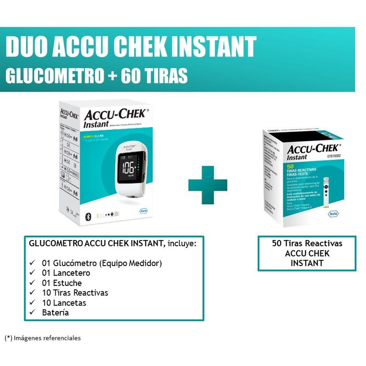 ACCU CHEK - DUO ACCU CHEK INSTANT: GLUCOMETRO Y 60 TIRAS REACTIVAS