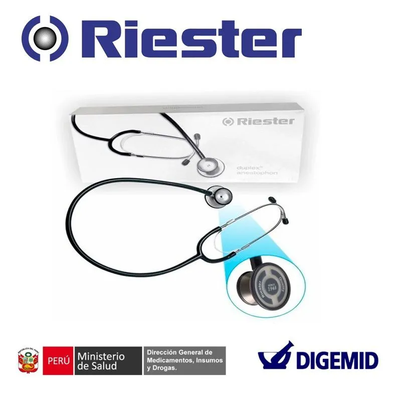 RIESTER - ESTETOSCOPIO RIESTER ANESTOPHON - NEGRO DE ALUMINIO Y ACERO