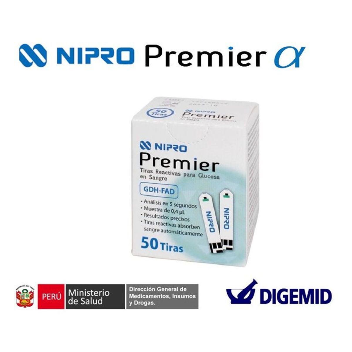 NIPRO - TIRAS REACTIVAS NIPRO PREMIER