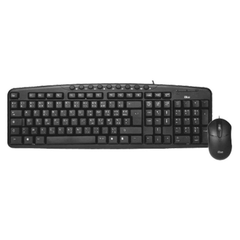 IBLUE - iBLUE 78873-BK Combo de Teclado Ultra Slim y Mouse Ergonómico - Negro