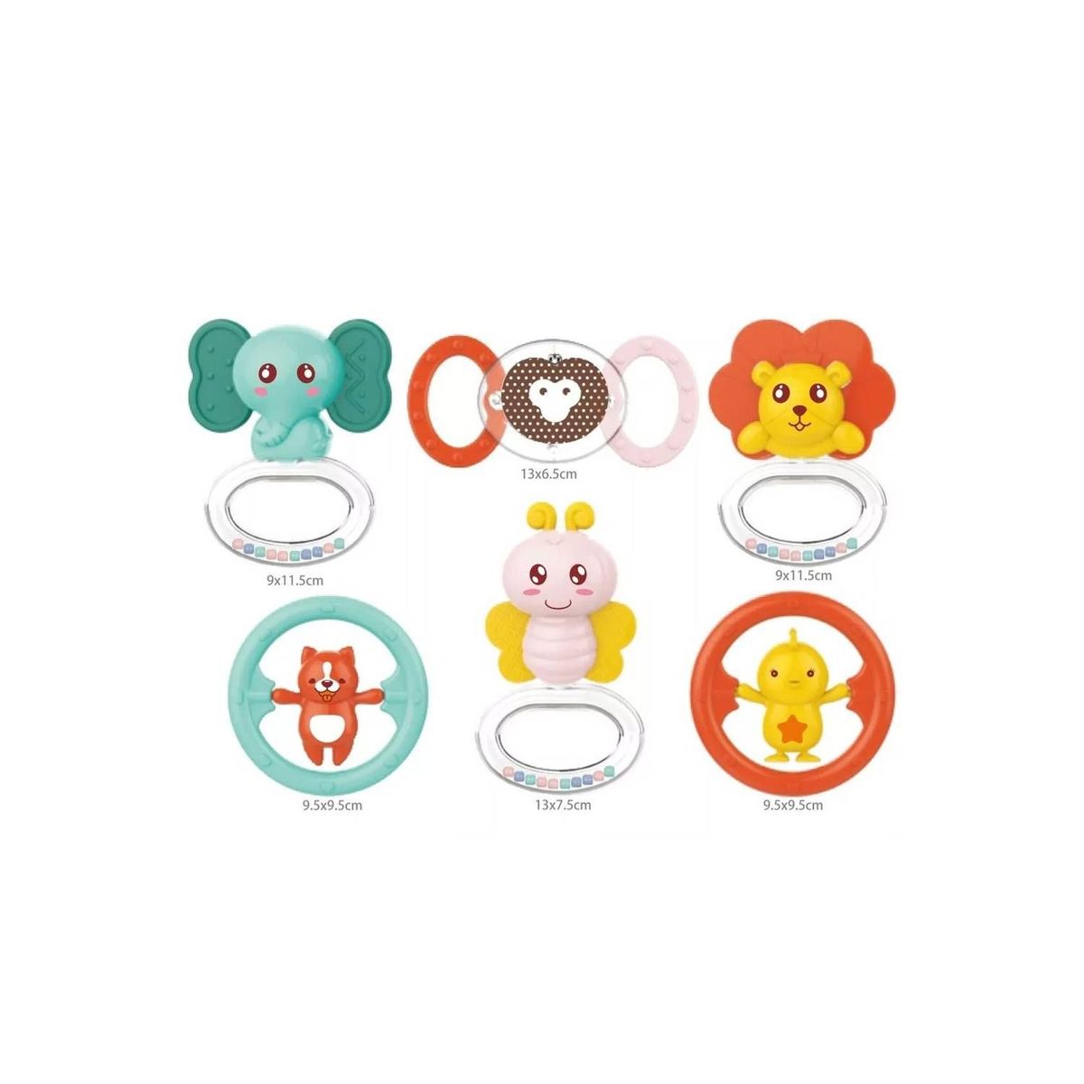 HUANGER - Kit Mordedor Sonajero x 6 Piezas HE0132