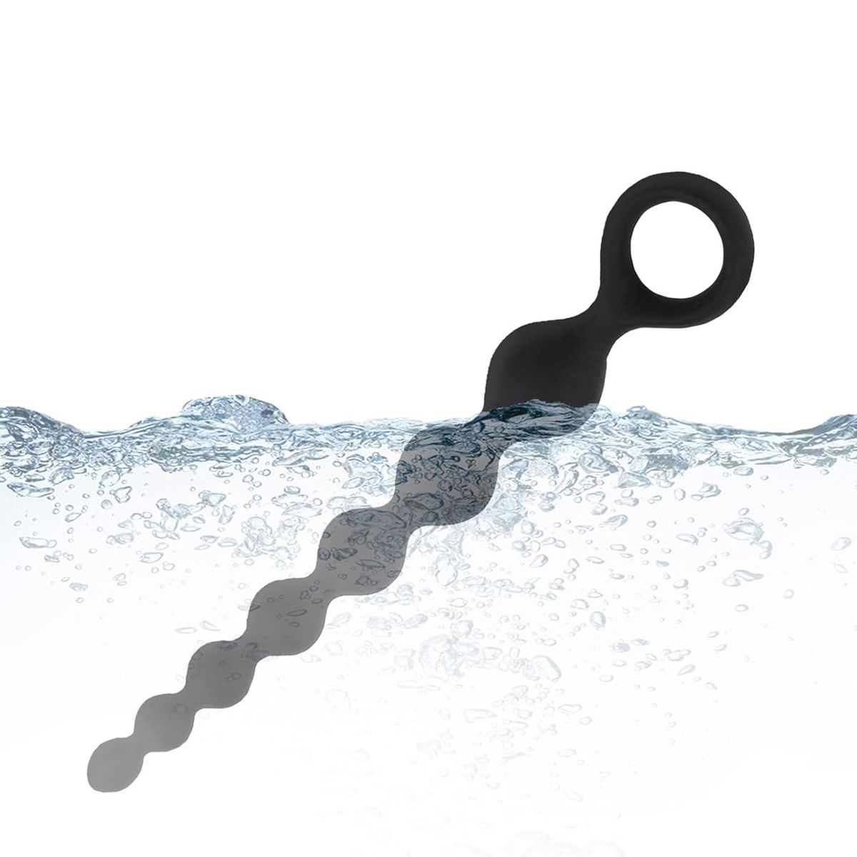 GENERICO - Plug Cadena Bolas Silicona Negro