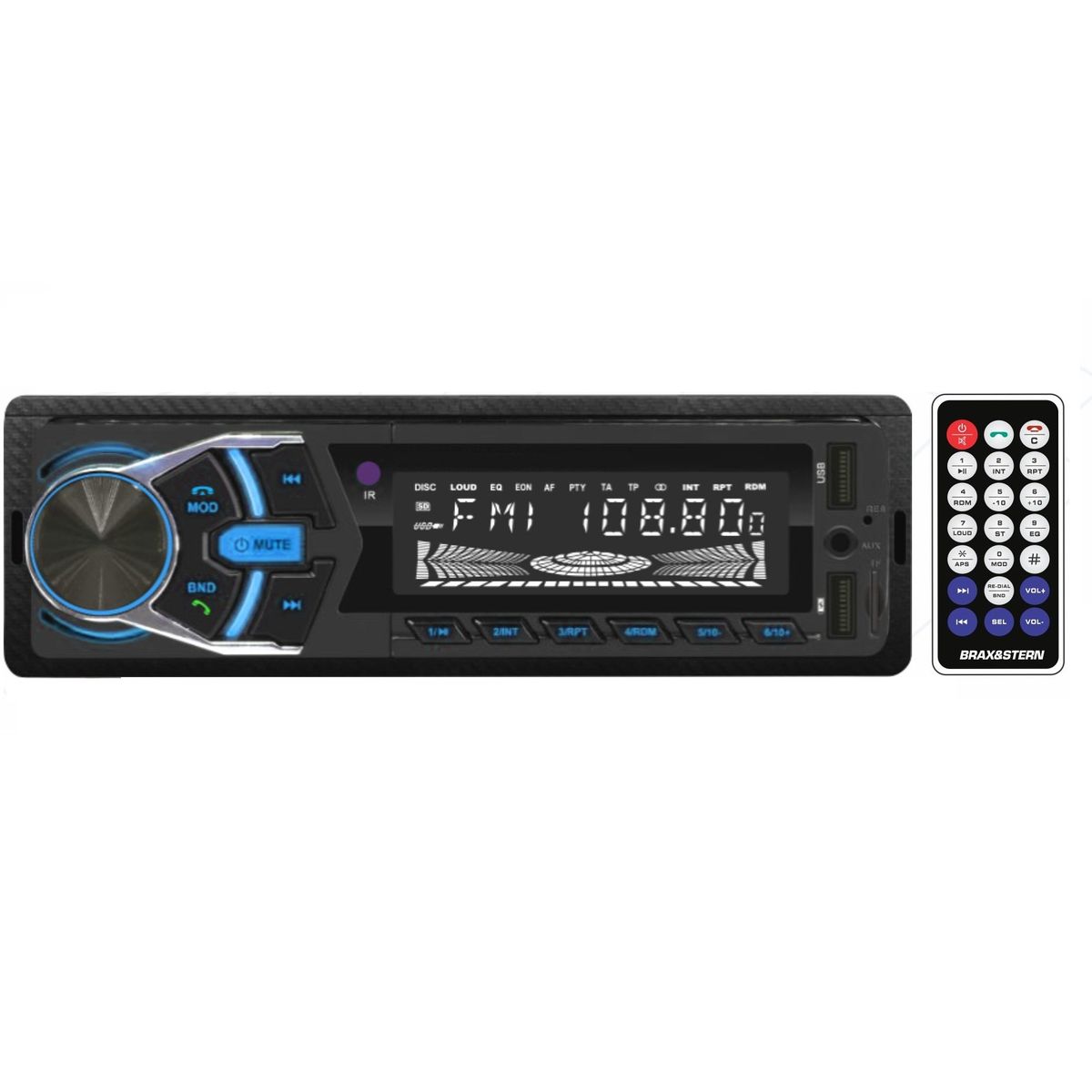 GENERICO - AUTORADIO 1 DIN BRAX&STERN BLUETOOTH FM MP3 USB CM-1203MA