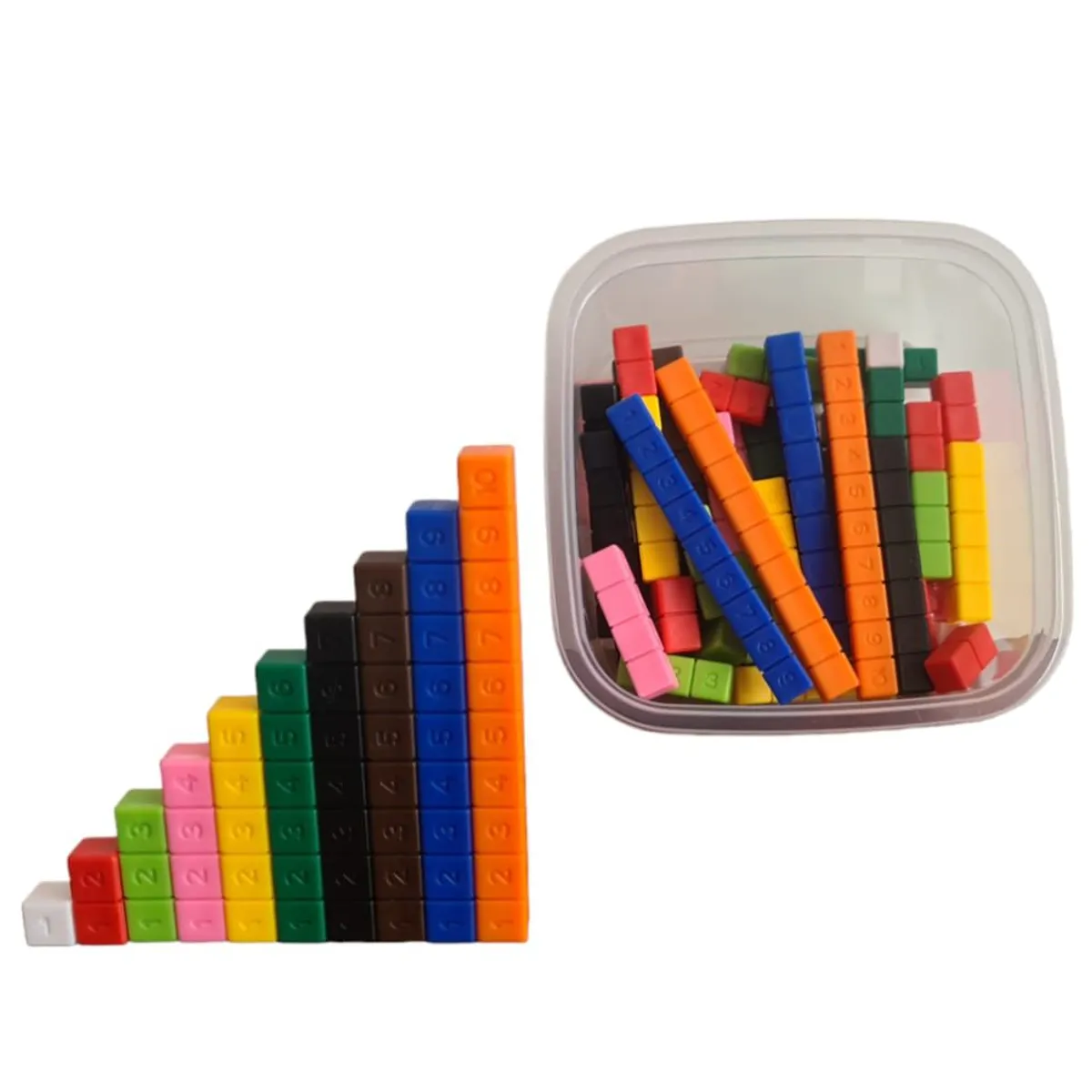 GENERICO - Regleta de Cuisenaire de colores de 74 pcs
