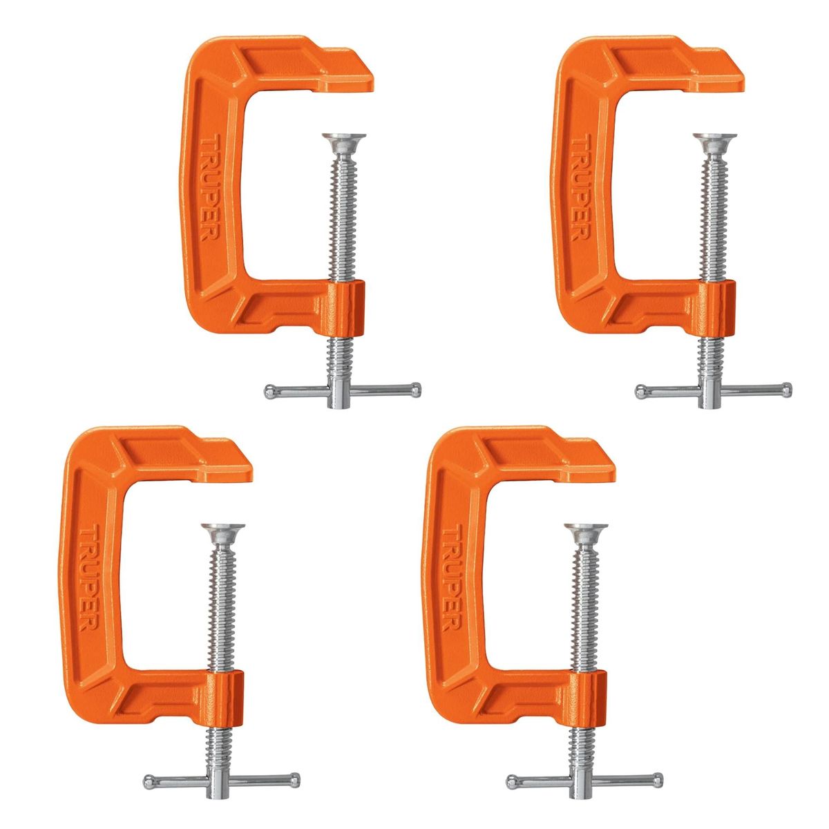 TRUPER - Prensa tipo C nodular carpintero 3 ", Truper Pack 4 unidades