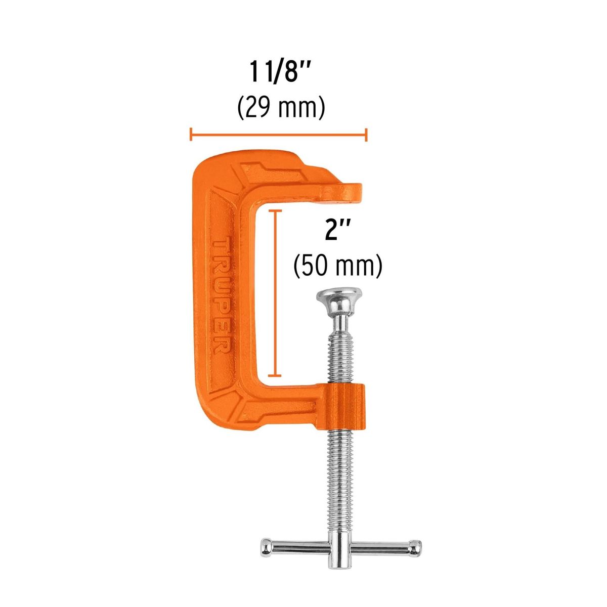 Mini prensa tipo C nodular carpintero 2 ", Truper Pack 2 unidades, marca TRUPER - Foto 2